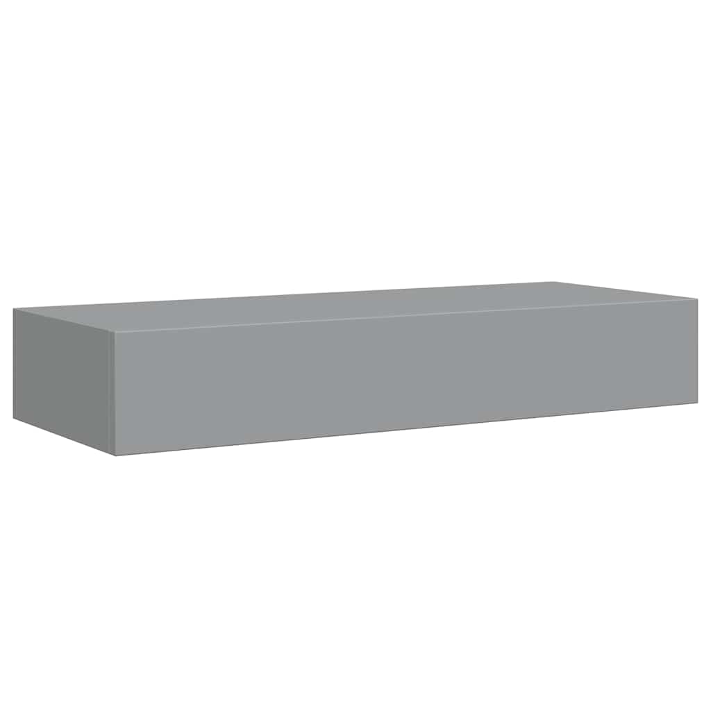 vidaXL Wall-mounted Drawer Shelf Grey 60x23.5x10cm MDF
