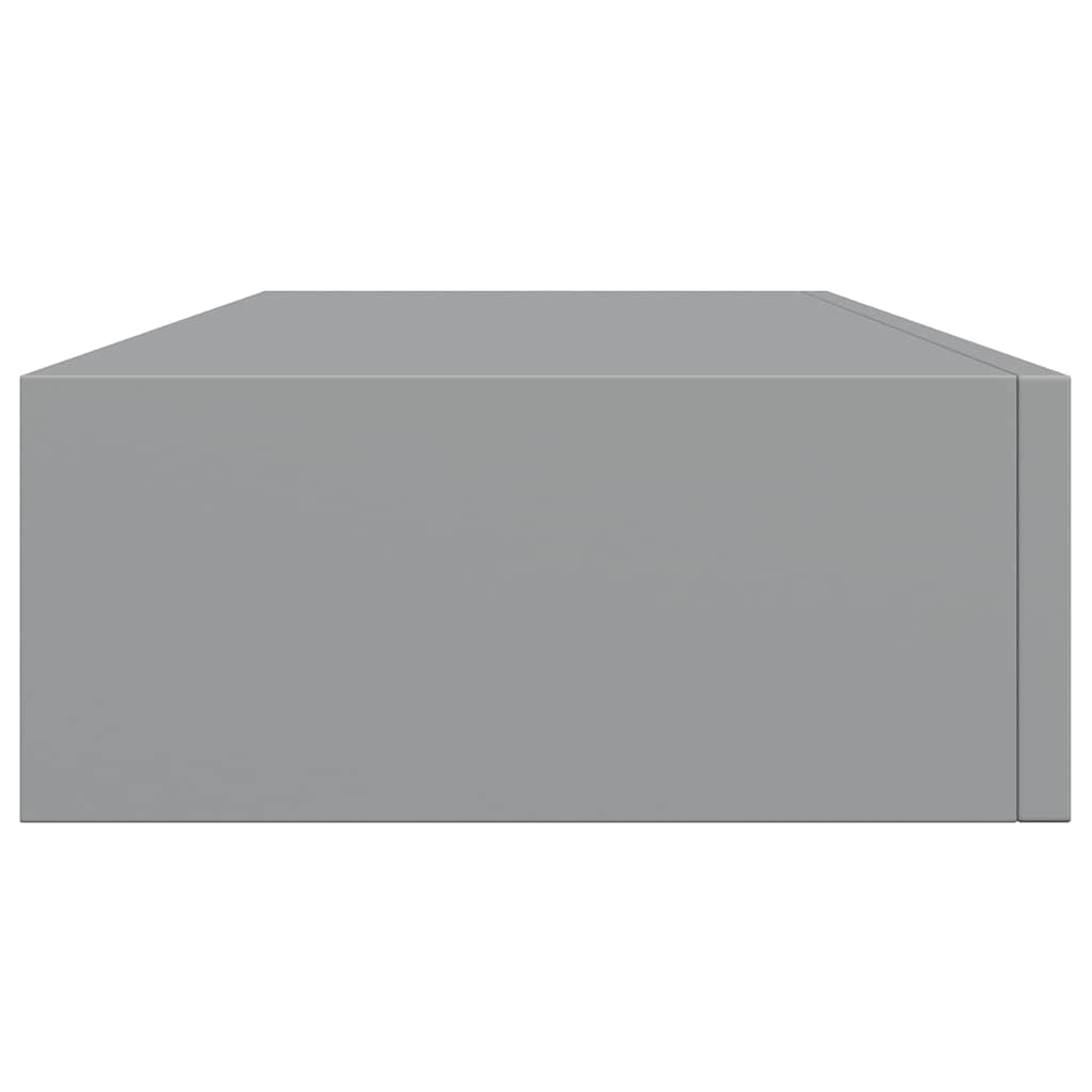 vidaXL Wall-mounted Drawer Shelf Grey 60x23.5x10cm MDF