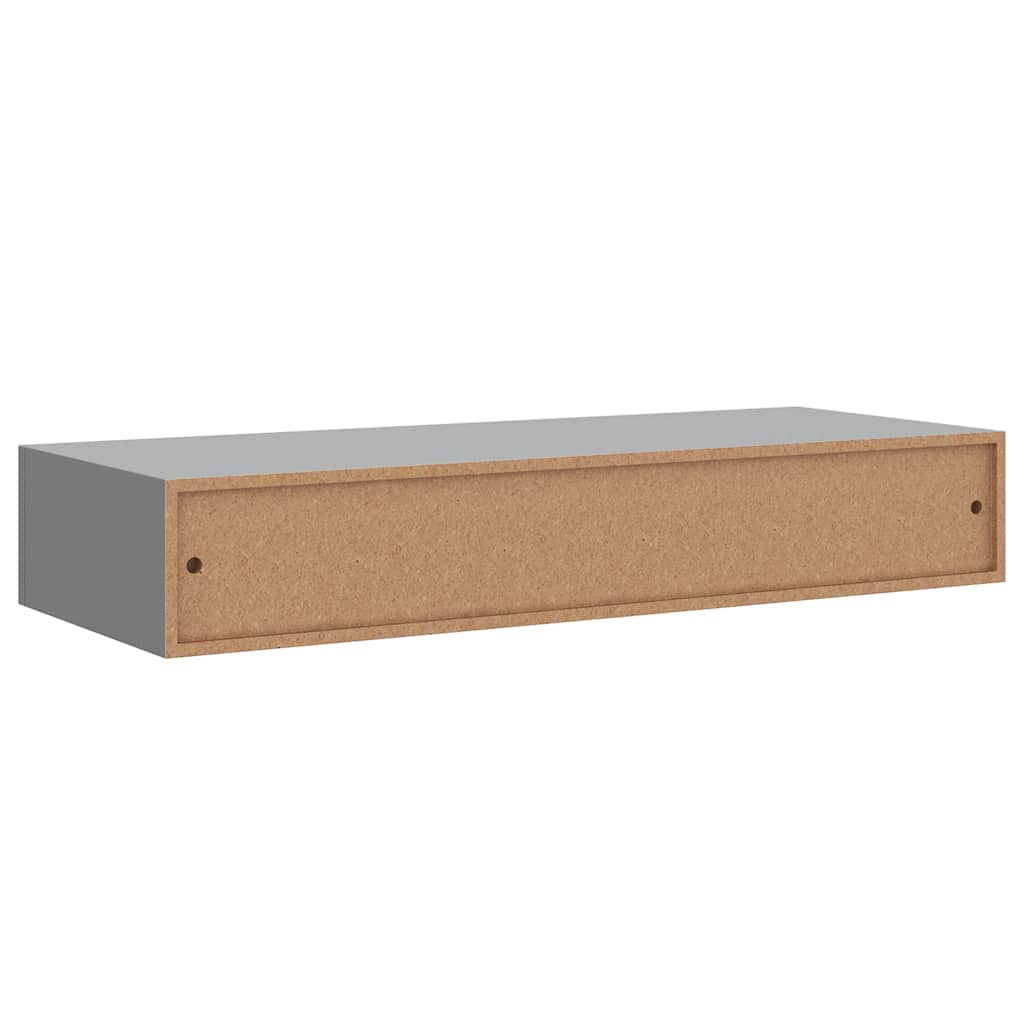 vidaXL Wall-mounted Drawer Shelf Grey 60x23.5x10cm MDF