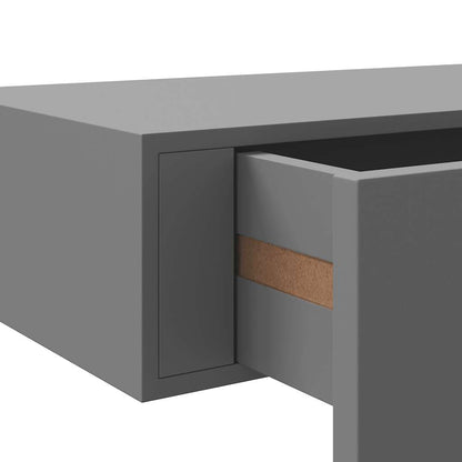vidaXL Wall-mounted Drawer Shelf Grey 60x23.5x10cm MDF
