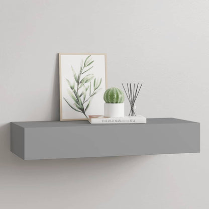 vidaXL Wall-mounted Drawer Shelf Grey 60x23.5x10cm MDF