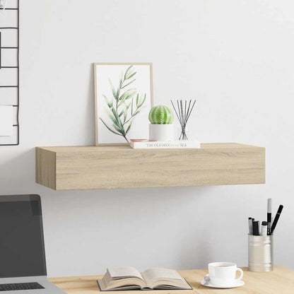 vidaXL Wall-mounted Drawer Shelf Oak 60x23.5x10cm MDF