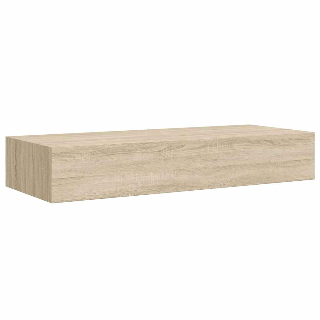 vidaXL Wall-mounted Drawer Shelves 2 pcs Oak 60x23.5x10cm MDF