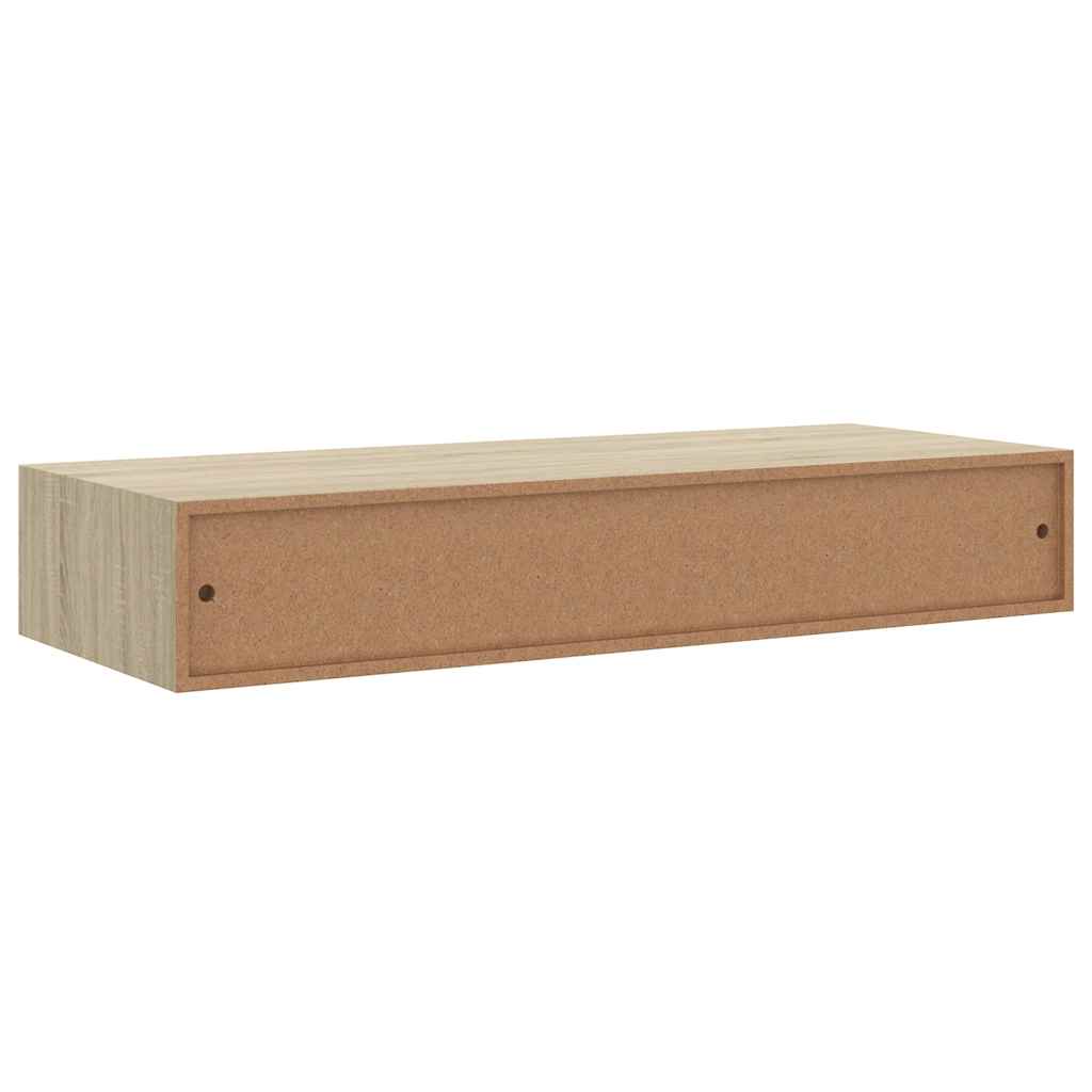vidaXL Wall-mounted Drawer Shelves 2 pcs Oak 60x23.5x10cm MDF