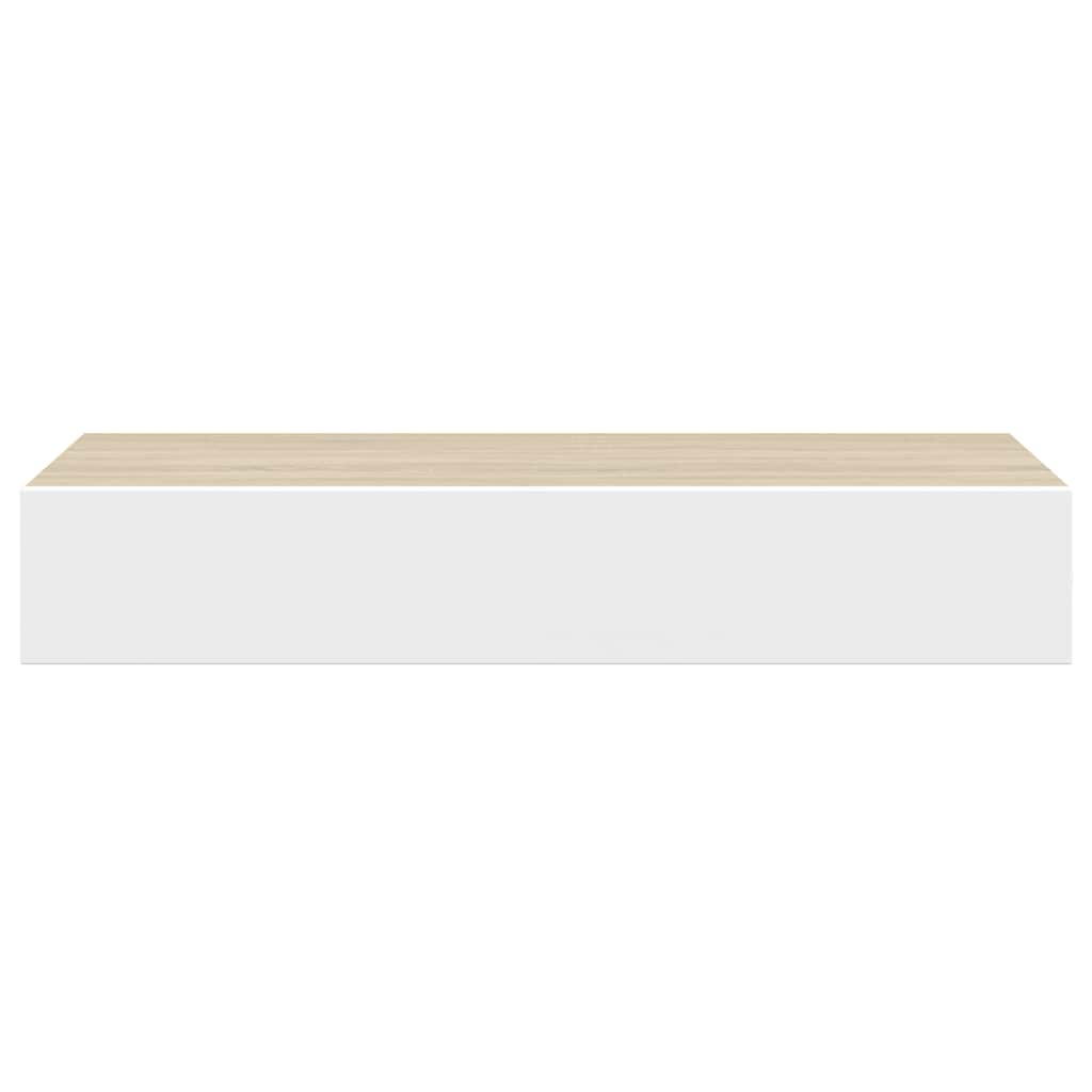vidaXL Wall Drawer Shelves 2 pcs Oak and White 60x23.5x10cm MDF
