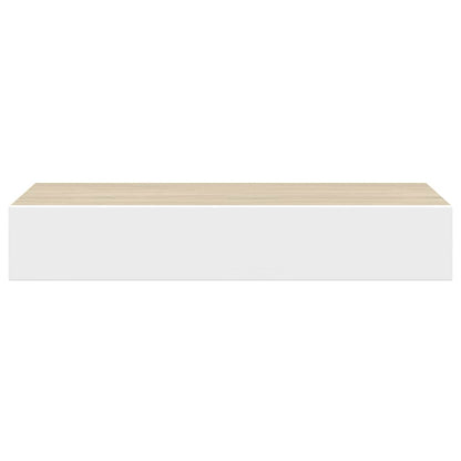 vidaXL Wall Drawer Shelves 2 pcs Oak and White 60x23.5x10cm MDF