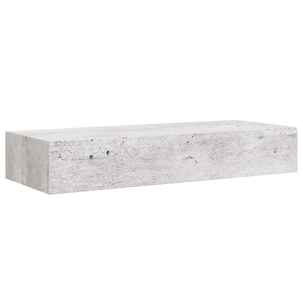 vidaXL Wall-mounted Drawer Shelf Concrete Grey 60x23.5x10cm MDF
