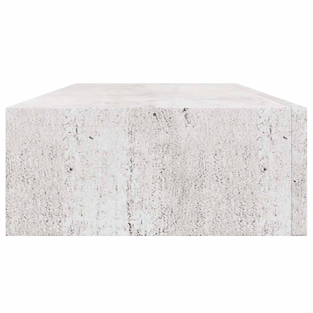 vidaXL Wall-mounted Drawer Shelf Concrete Grey 60x23.5x10cm MDF