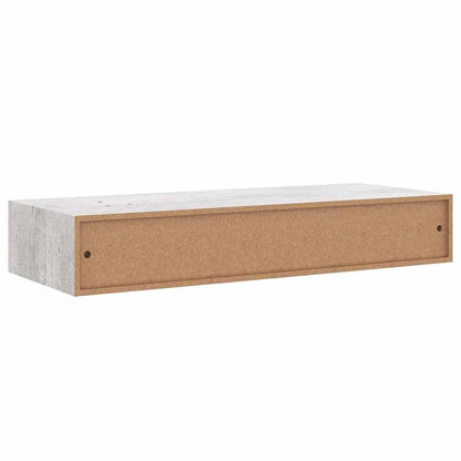 vidaXL Wall-mounted Drawer Shelf Concrete Grey 60x23.5x10cm MDF