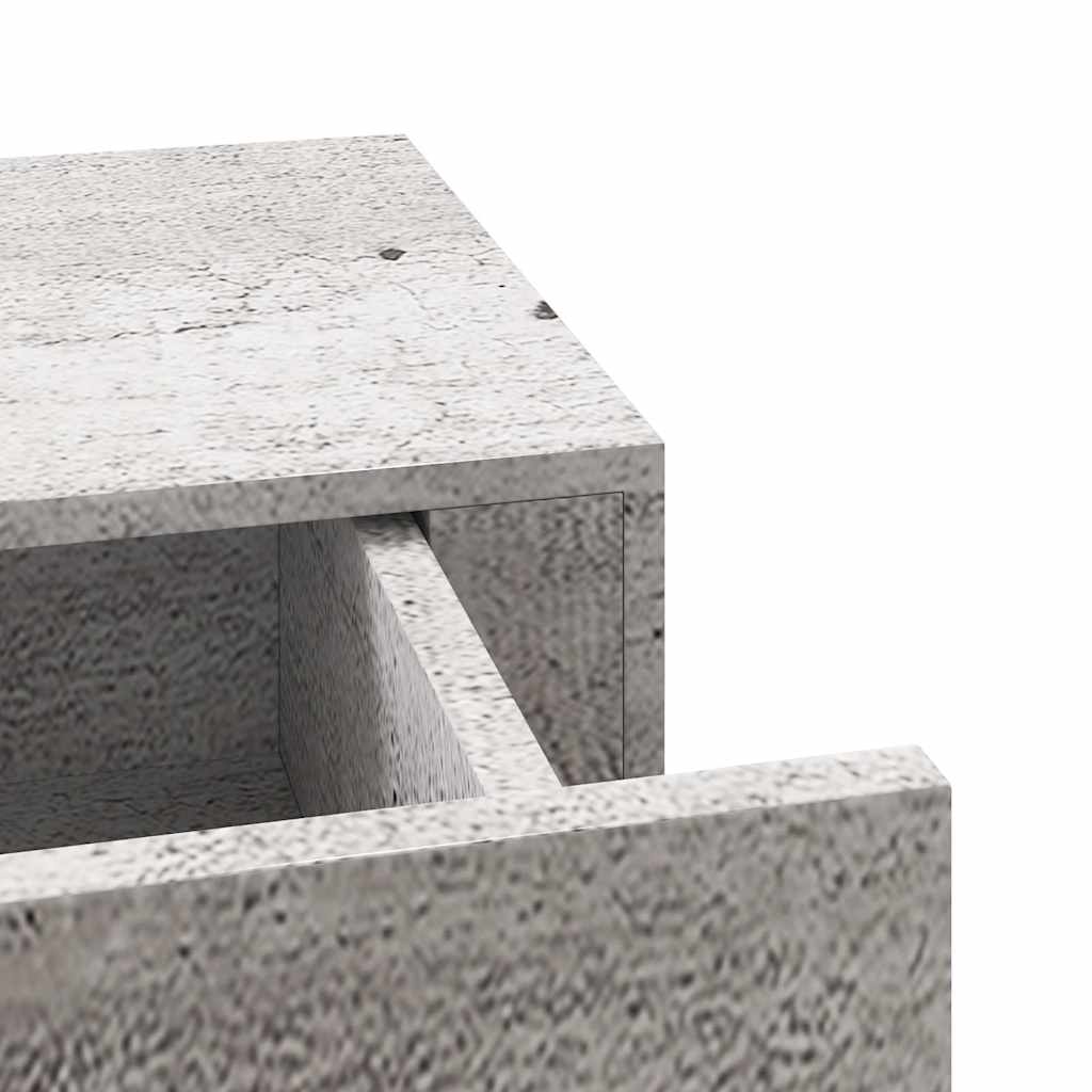 vidaXL Wall-mounted Drawer Shelf Concrete Grey 60x23.5x10cm MDF