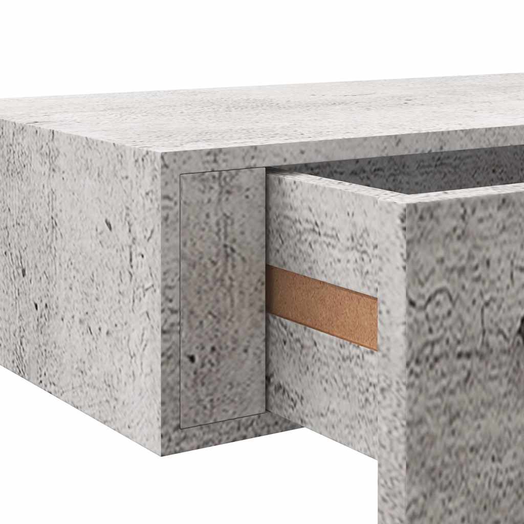 vidaXL Wall-mounted Drawer Shelf Concrete Grey 60x23.5x10cm MDF