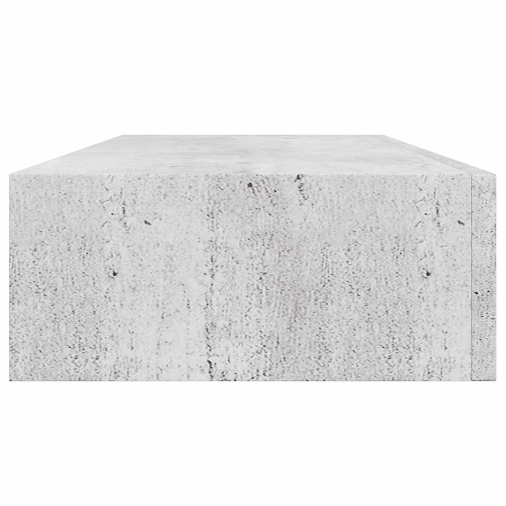 vidaXL Wall Drawer Shelves 2 pcs Concrete Grey 60x23.5x10cm MDF