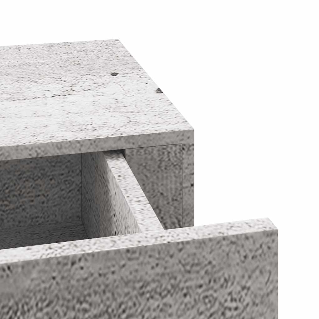 vidaXL Wall Drawer Shelves 2 pcs Concrete Grey 60x23.5x10cm MDF