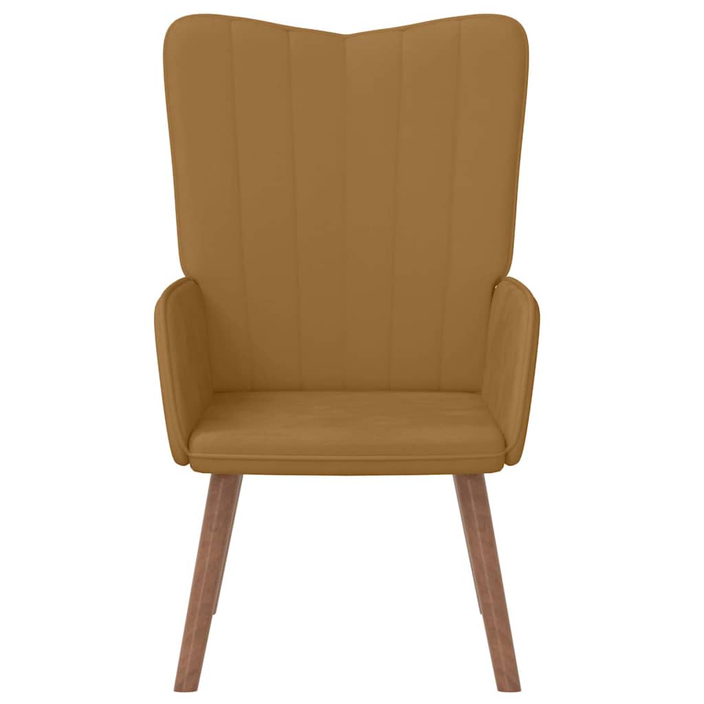 vidaXL Relaxing Chair Brown Velvet