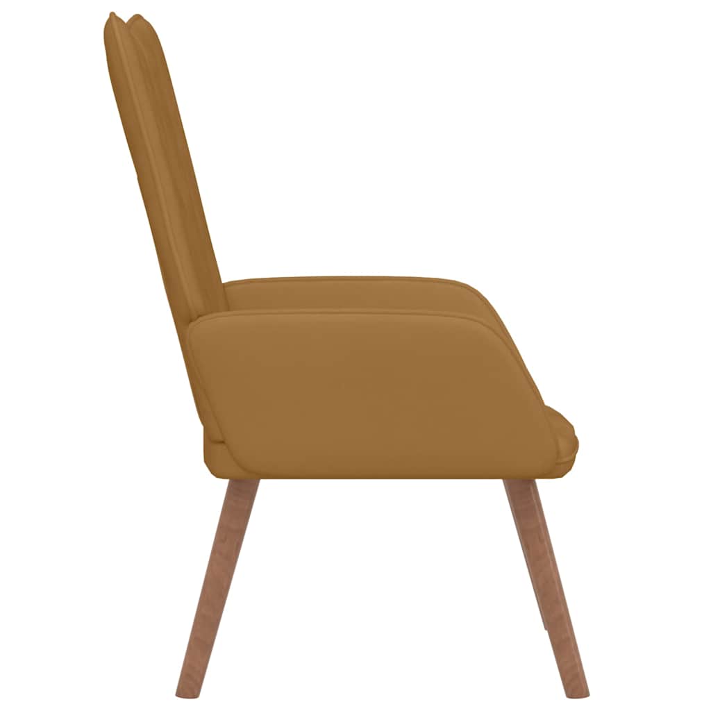 vidaXL Relaxing Chair Brown Velvet