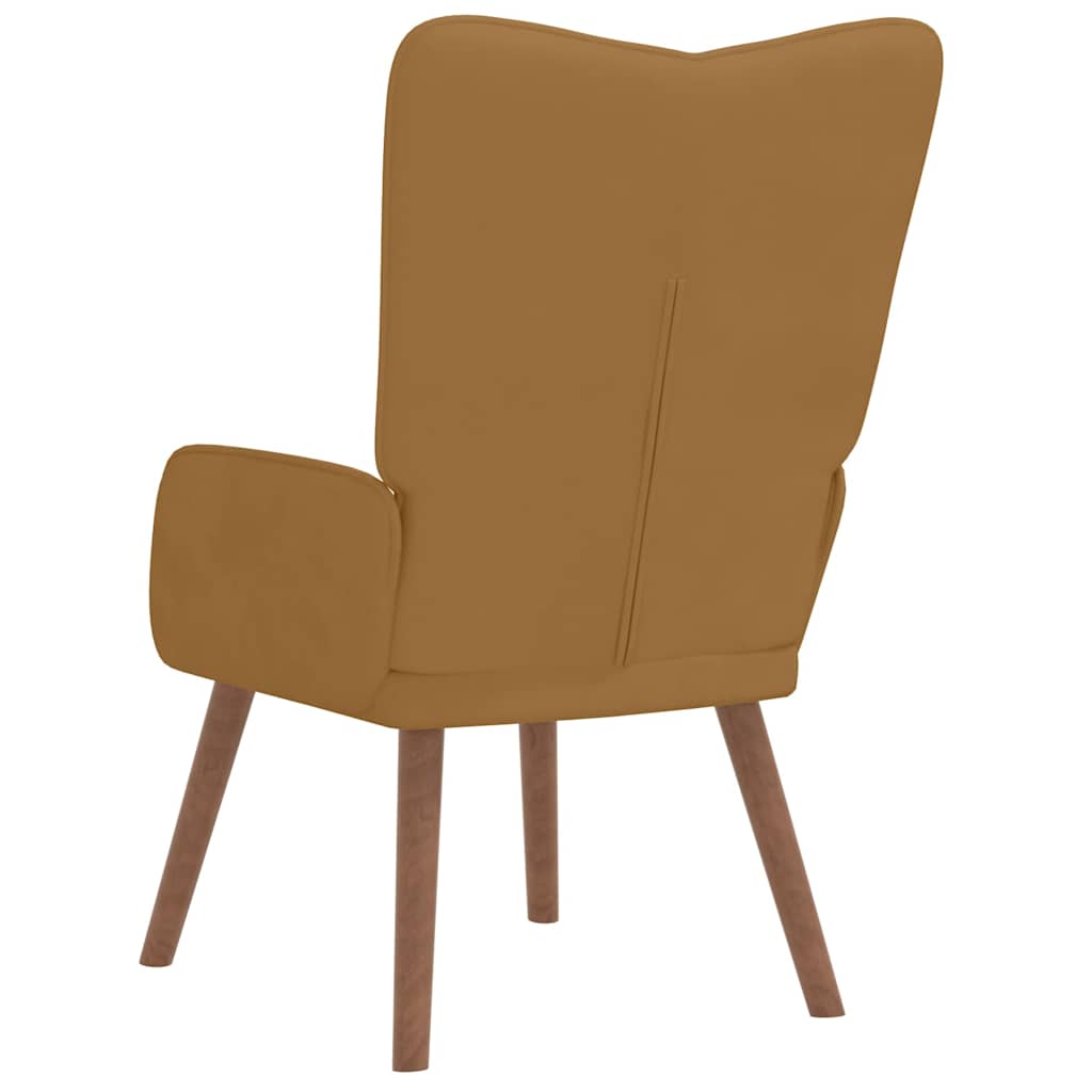 vidaXL Relaxing Chair Brown Velvet