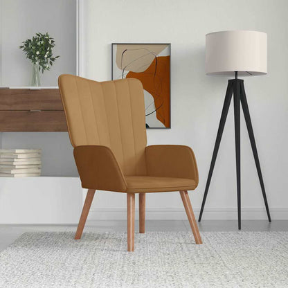 vidaXL Relaxing Chair Brown Velvet