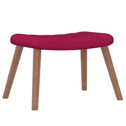 vidaXL Relaxing Chair with a Stool Wine Red Velvet
