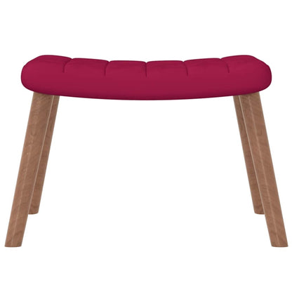 vidaXL Relaxing Chair with a Stool Wine Red Velvet
