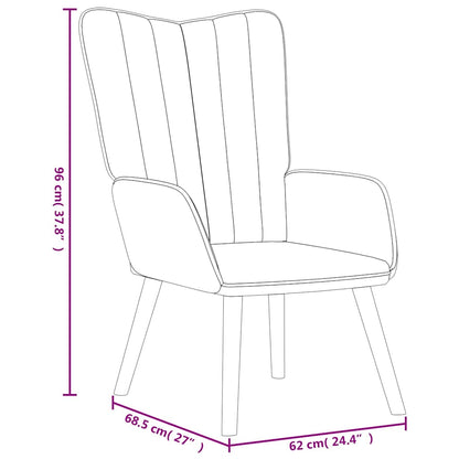 vidaXL Relaxing Chair with a Stool Wine Red Velvet