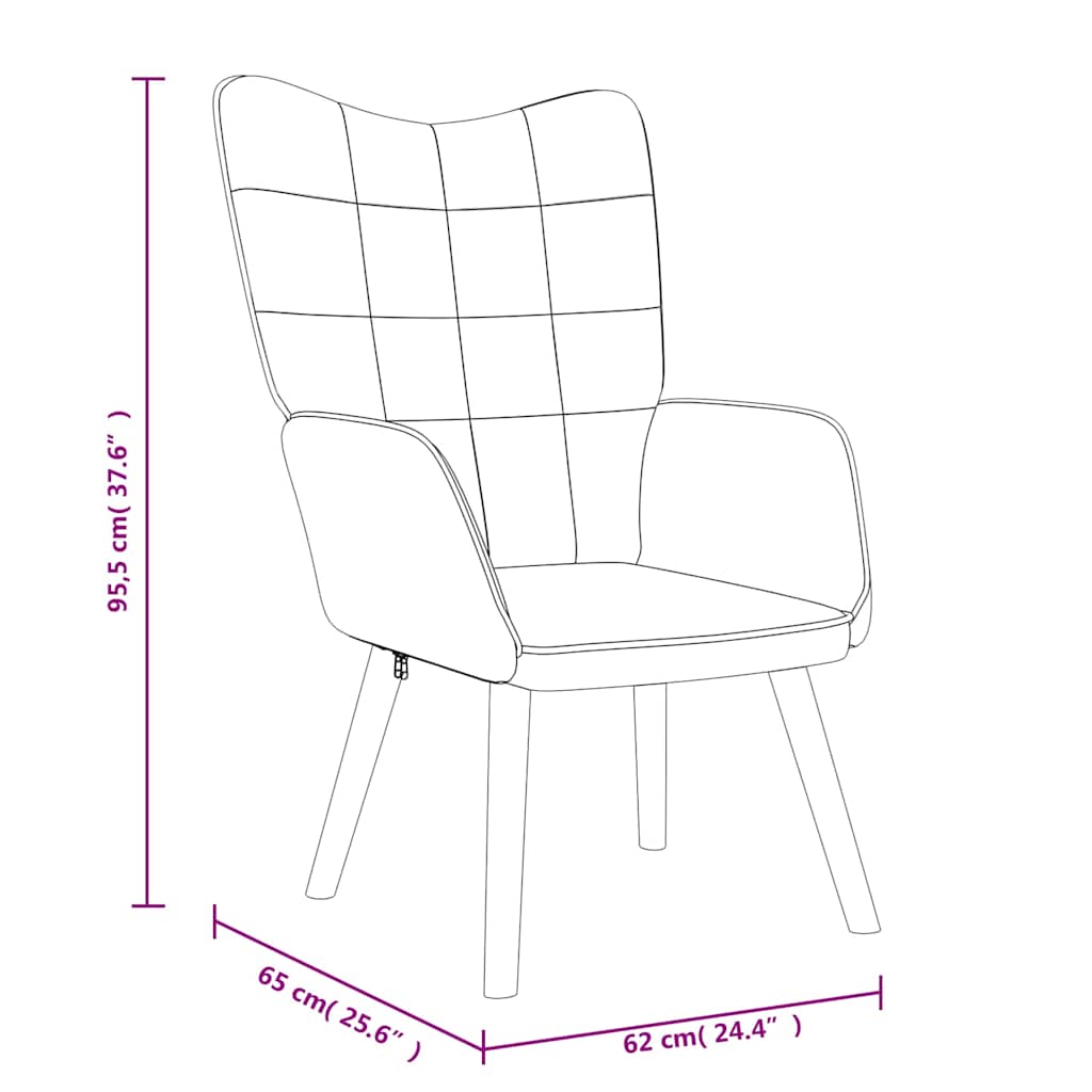 vidaXL Relaxing Chair Wine Red Fabric