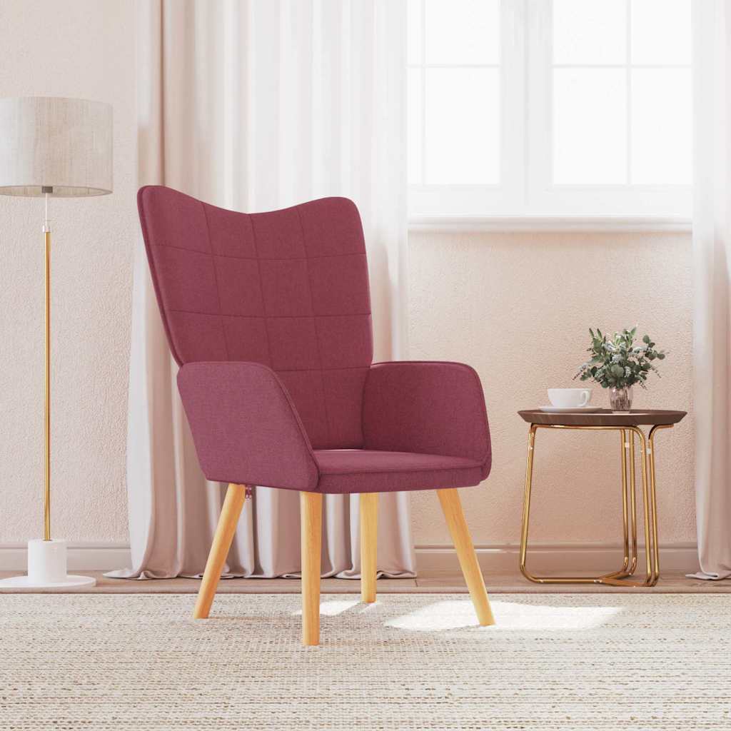vidaXL Relaxing Chair Wine Red Fabric