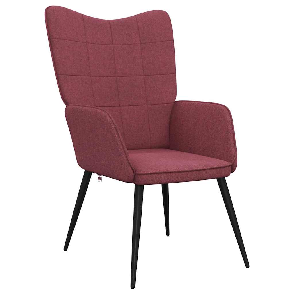vidaXL Relaxing Chair Wine Red Fabric