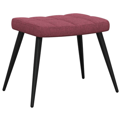 vidaXL Relaxing Chair with a Stool Wine Red Fabric
