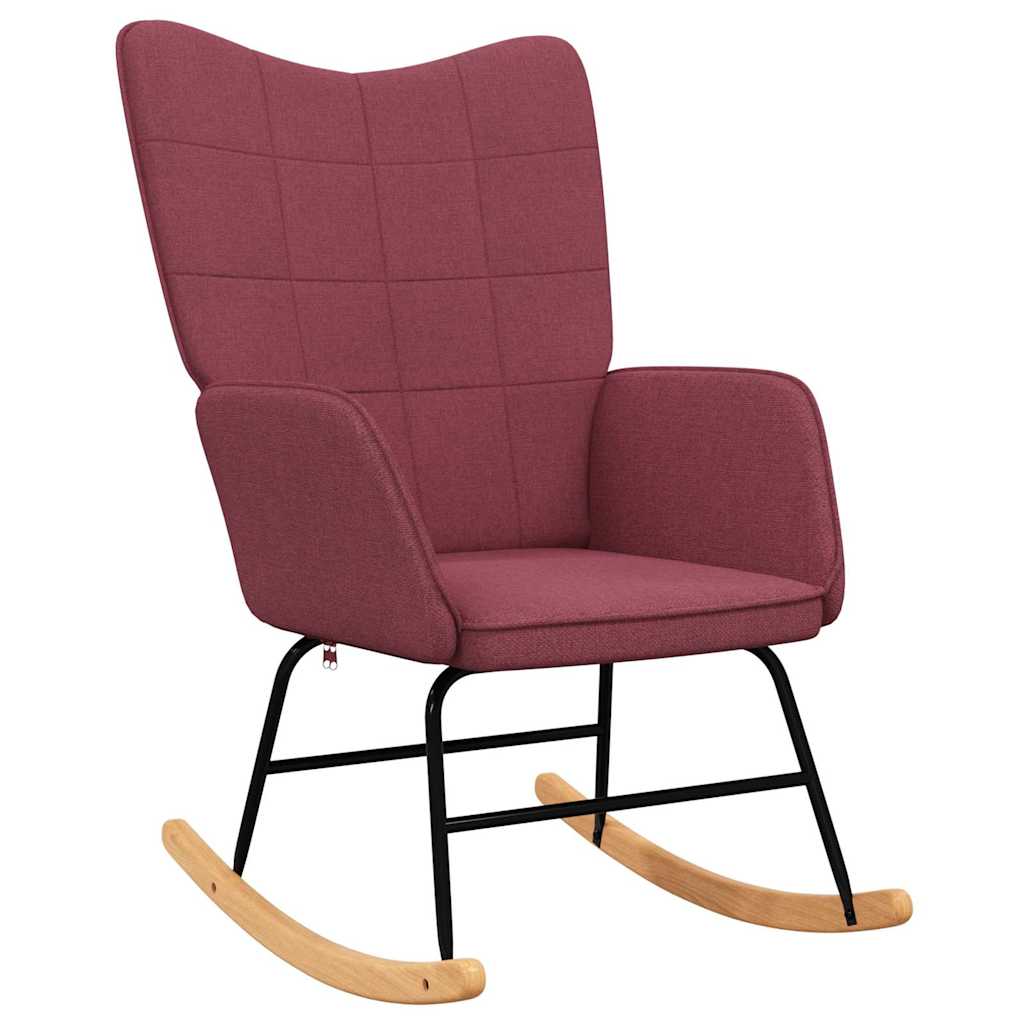 vidaXL Rocking Chair Wine Red Fabric