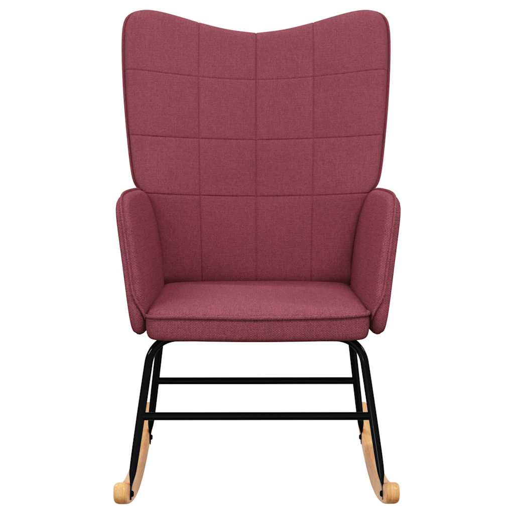 vidaXL Rocking Chair Wine Red Fabric