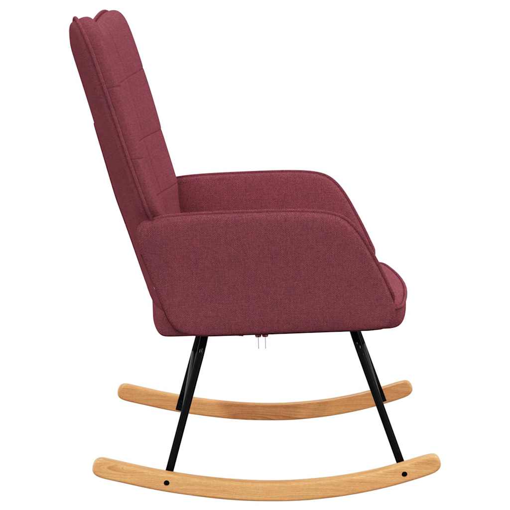 vidaXL Rocking Chair Wine Red Fabric