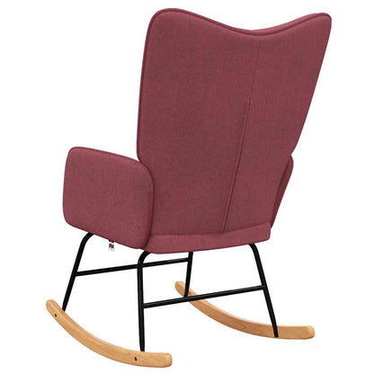 vidaXL Rocking Chair Wine Red Fabric