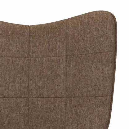 vidaXL Rocking Chair with a Stool Brown Fabric