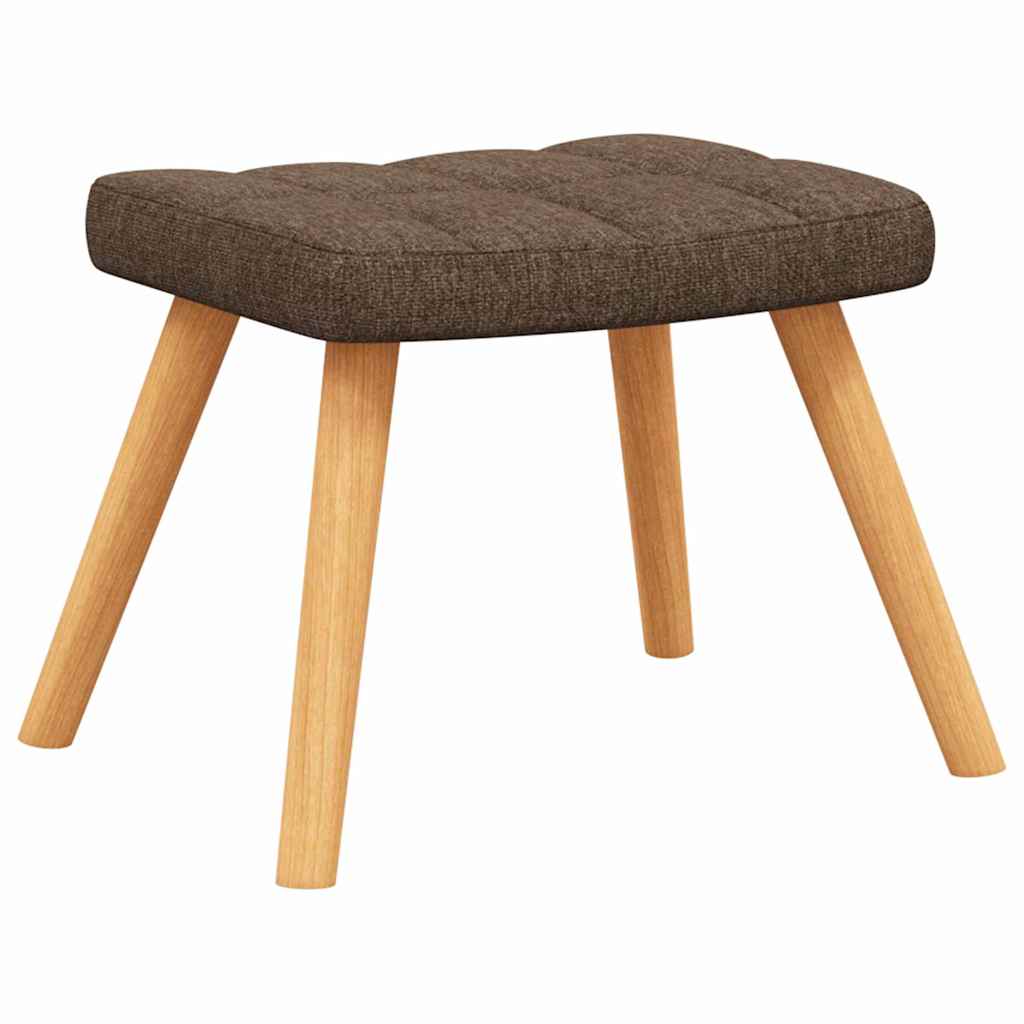 vidaXL Rocking Chair with a Stool Brown Fabric
