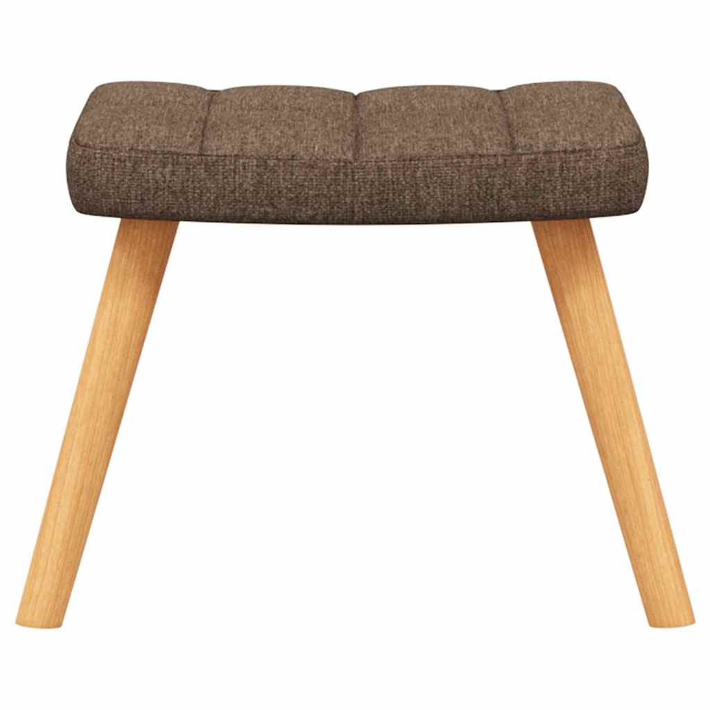 vidaXL Rocking Chair with a Stool Brown Fabric