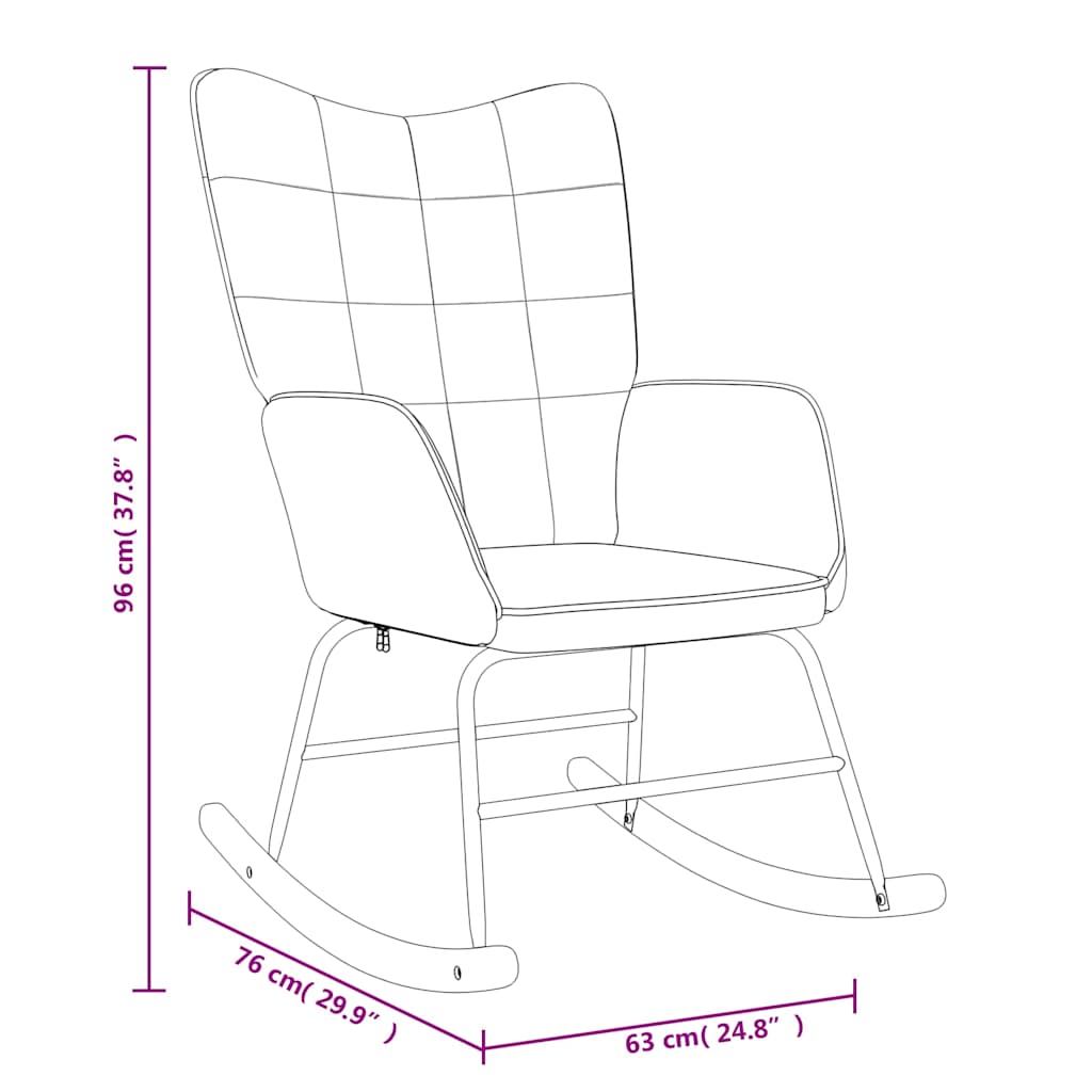 vidaXL Rocking Chair with a Stool Brown Fabric