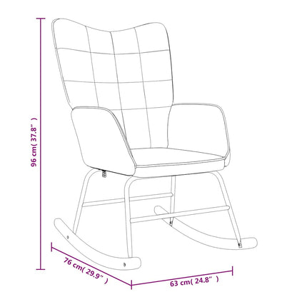 vidaXL Rocking Chair with a Stool Brown Fabric