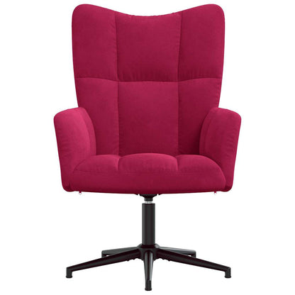vidaXL Relaxing Chair Wine Red Velvet