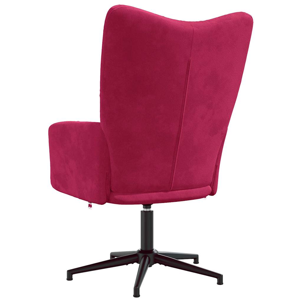vidaXL Relaxing Chair Wine Red Velvet