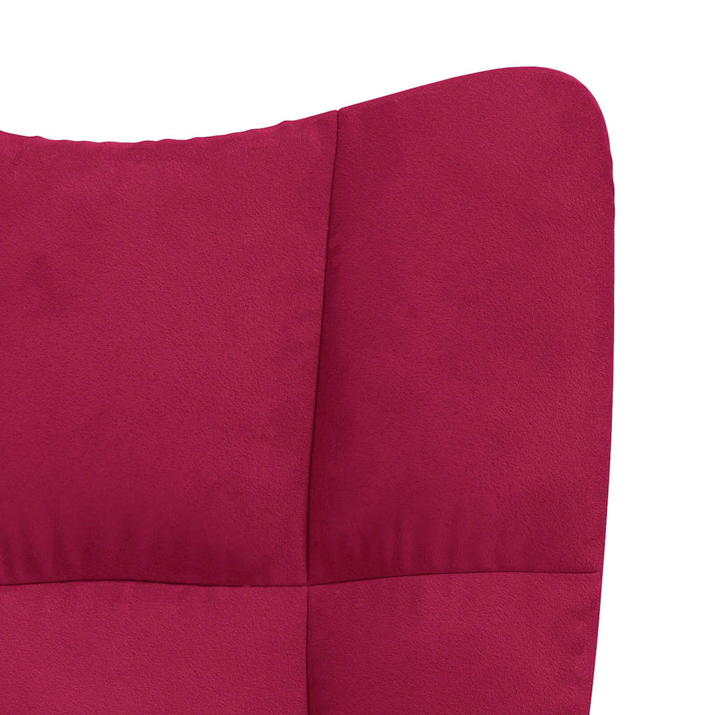 vidaXL Relaxing Chair Wine Red Velvet