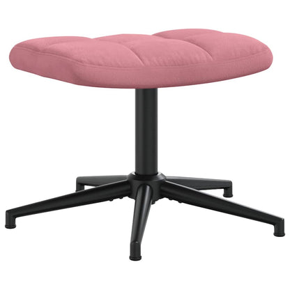 vidaXL Relaxing Chair with a Stool Pink Velvet