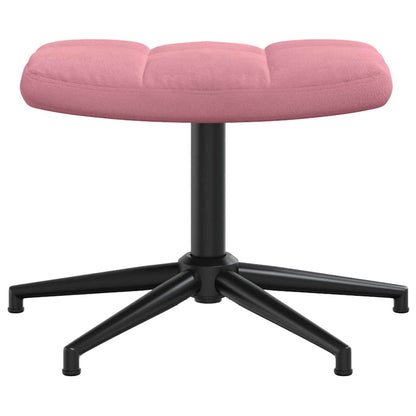 vidaXL Relaxing Chair with a Stool Pink Velvet