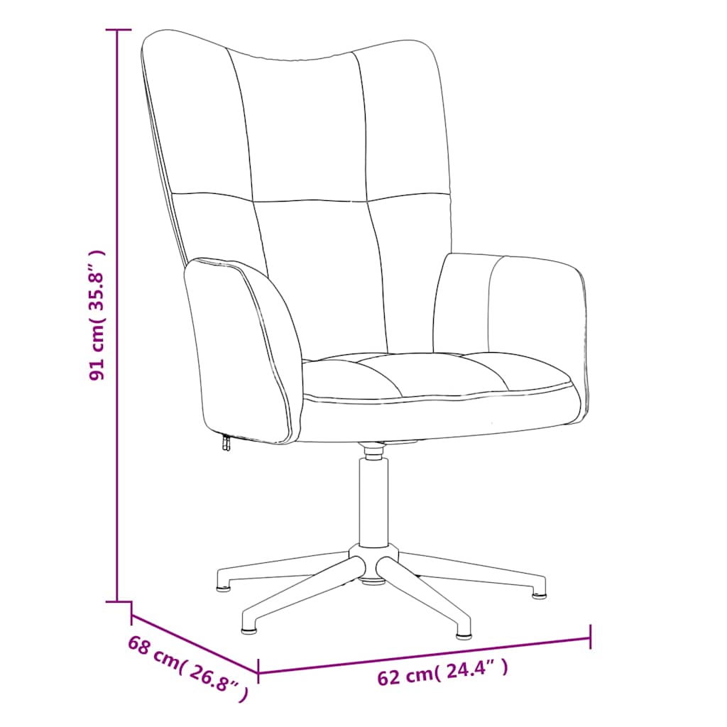 vidaXL Relaxing Chair with a Stool Pink Velvet