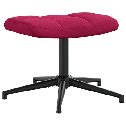 vidaXL Relaxing Chair with a Stool Wine Red Velvet