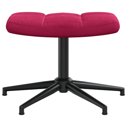 vidaXL Relaxing Chair with a Stool Wine Red Velvet