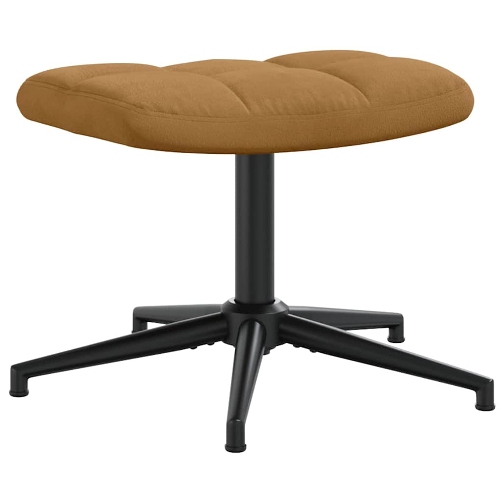 vidaXL Relaxing Chair with a Stool Brown Velvet
