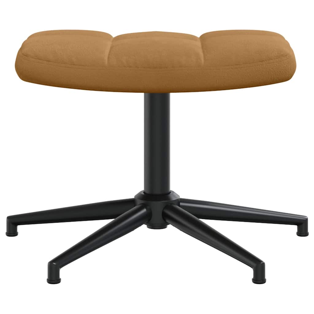 vidaXL Relaxing Chair with a Stool Brown Velvet