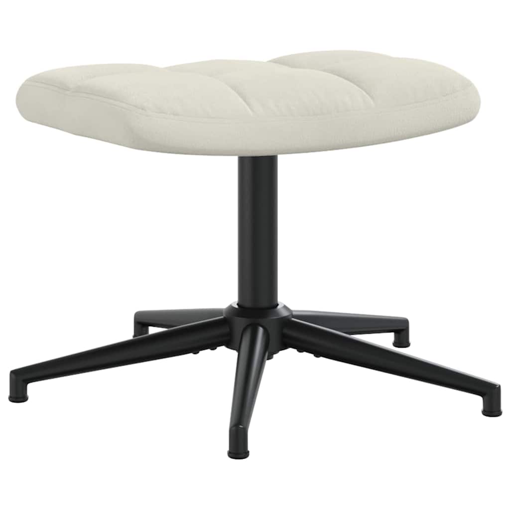 vidaXL Relaxing Chair with a Stool Cream White Velvet