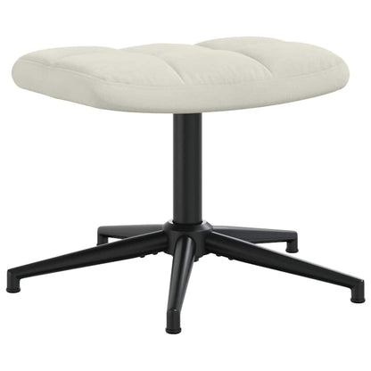 vidaXL Relaxing Chair with a Stool Cream White Velvet