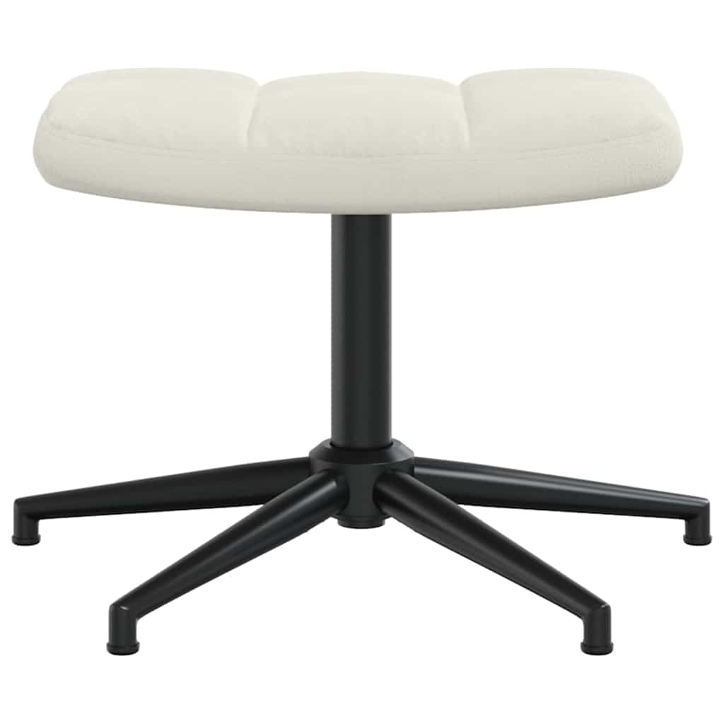 vidaXL Relaxing Chair with a Stool Cream White Velvet